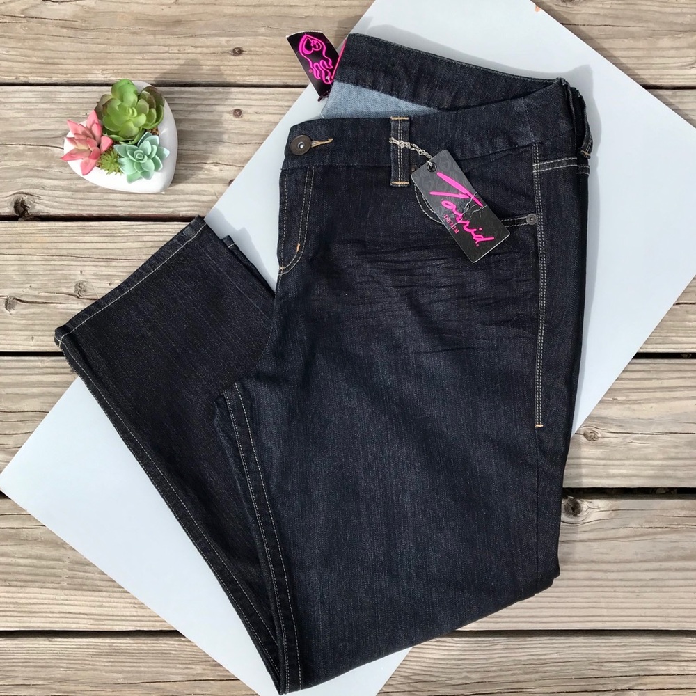 NWT Torrid Graduate Dark Wash Blue Jeans 22S Plus Size Denim Pants New